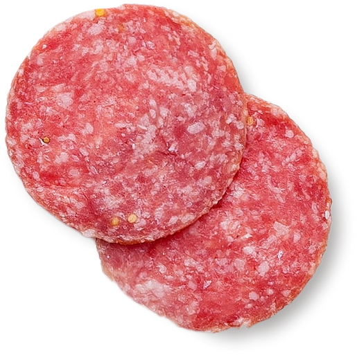 Cut Salami Isolated on White