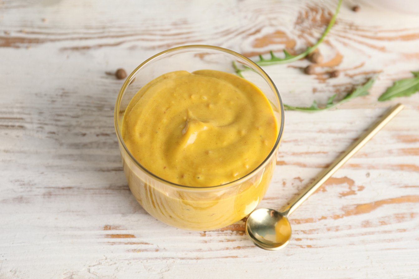 Glass of Honey Mustard Sauce 