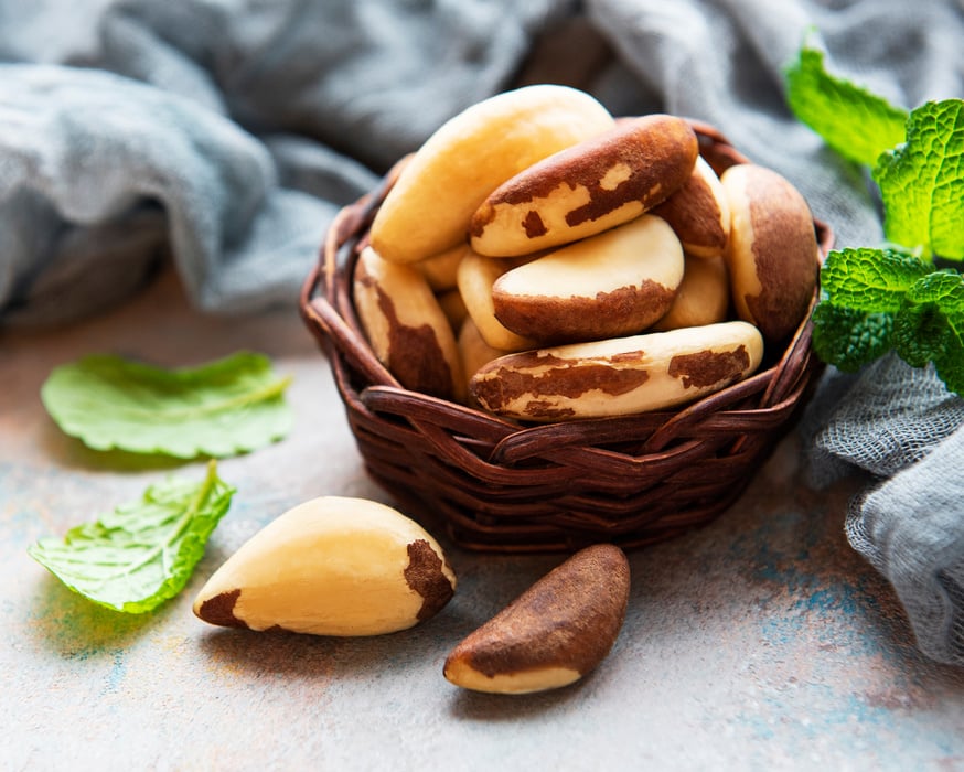 Basket with Brazil Nuts